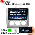 Carplay Android 12.0 Autoradio Für Ford Focus 2 2004-2011 9"GPS Navi 2+32GB DAB+