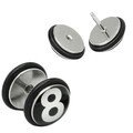 1 Paar Fakeplugs Ohrstecker Plug schwarze 8 Billard Fakepiercing Tunnel