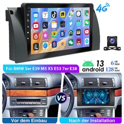 6+128G Für BMW 5er E39 X5 E53 M5 Android13 Autoradio 9" KAM GPS NAVI WIFI USB BT