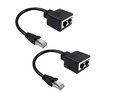 2 in 1 RJ45 Ethernet Splitter Verteiler, Netzwerk Adapter Kabel,Buchse 2 PCs