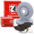 ZIMMERMANN BREMSSCHEIBEN +BELÄGE VORNE FÜR AUDI A3 SEAT LEON 5F SKODA VW GOLF 7