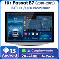 13.1" Für VW Passat B7 2010-2015 Carplay Android13 Autoradio 2G+64G DAB+ GPS SWC