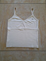 LACOSTE Damen Bluse Top Spagettiträger Gr. 42 /M/L, weiß, 60% Seide, Logo, Neu
