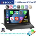 2+64G Android 14 Autoradio Carplay GPS Navi WIFI Kam Für Ford Fiesta MK6 2008-16