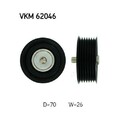 1x Umlenk-/Führungsrolle, Keilrippenriemen SKF VKM 62046 passend für NISSAN