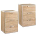 Nachttisch Beistelltisch 2er Set Nachtschrank Sofatisch Schubladenschrank Eiche