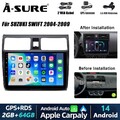 10.1" 64G Android 14 Autoradio RDS GPS Navi Für SUZUKI SWIFT III EZ MZ 2004-2009