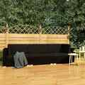 3-tlg. Garten-Sofagarnitur mit Auflagen Poly Rattan Schwarz S2R7