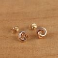 Echt 9 kt Gold 3-farbig Liebesknoten 6 mm Ohrstecker 3-farbig Gold ein Paar verpackt