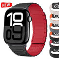 Für Apple Watch Series 10 9 8 7 SE 6 5 4 38-49mm Ultra 2 Magnet Silikon Armband
