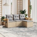 Gartenmöbel Sofa Garnitur Lounge Sitzgruppe mit Kissen 4-tlg. Poly Rattan vidaXL