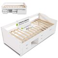 Bett Stauraumbett Funktionsbett 90x200 cm Jugendbett Holz Kinderbett Juskys®