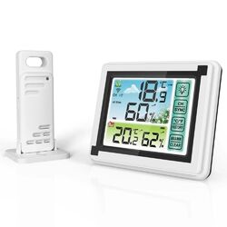 LCD Wetterstation Farbdisplay Thermometer Hygrometer mit 3/1 Innen Außen Sensor