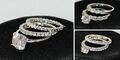 Ring Damen Strass Kristall Silber Damenring Sets 2tlg NEU
