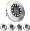 4x 12LED Solarleuchte Bodenstrahler Außen IP65 Gartenleuchten Garten Solarlampen
