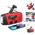 Notfall-Solarradio, Selbstbetriebenes Kurbelradio mit LED-Taschenlampe, SOS-A...