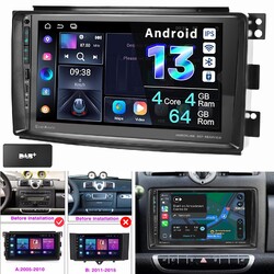 Für Smart Fortwo 451 05-2010 GPS Nav RDS DAB+ 4+64G Android 13 Autoradio