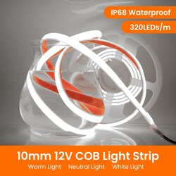 DC12V 24V Neon COB LED Streifen Stripe Band IP68 Wasserdicht Selbstklebend Außen