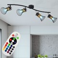 RGB LED Decken Lampe dimmbar schwarz-gold Spot Leiste Leuchte Fernbedienung