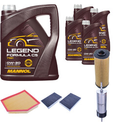 Inspektionspaket MANNOL 0W-20 Legend Formula C5 9L für BMW X5 xDrive40i 6