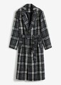 Mantel mit Reverskragen Gr. 48 Anthrazit Kariert Damemantel Jacke Coat Neu*