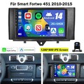2+64GB Android 14 Autoradio Carplay +Kam GPS Navi Für Smart Fortwo 451 2010-2015