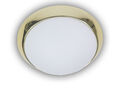 Deckenleuchte rund, Opalglas matt, Dekorring Messing poliert Ø 45cm, Bürolampe