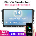 Für VW Skoda Seat Android 14 2+32GB Carplay Autoradio BT DAB+ GPS WIFI Navi