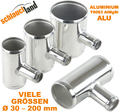 Alu T-Stück Auslass 30mm Alurohr T Rohr T-Verbinder Abgang Silikonschlauch LLK