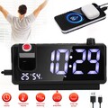 LED Wecker mit Projektion Digital Wecker Temperatur Dimmbar Tischuhr Alarm USB