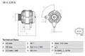 Lichtmaschine mit Mehrfachriemenscheibe 0 986 041 890 BOSCH für VW