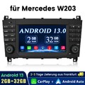 7" Für Mercedes C Klasse W203 CLC W209 Autoradio Android 14 GPS Navi Carplay 32G
