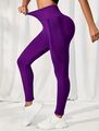 Damen Push Up Leggings Yoga Hosen Gym.Fitnesshose Hose Jogginghose Sport Lila M