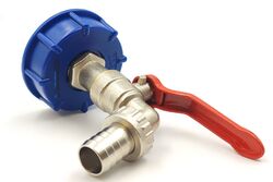 Profi Auslaufhahn IBC 3/4" IBC Tank 600/1000L Adapter S60 x6 matt verchromt