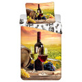 Bettwäsche 3D- Optik Wein Toskana Bettgarnitur Baumwolle 140x200 /70x90cm NEU