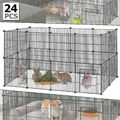 24x Haustierzaun Freigehege Kaninchen Welpenauslauf Katzenkäfig Laufstall Tür