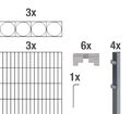 Alberts Doppelstabmattenzaun als Zaun-Komplettset anthrazit Höhe 140cm Länge 6 m
