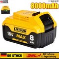 8,0Ah Akku Für DeWalt 18V XR Elektrowerkzeug Li-Ion Batterie 18V DCB184 DCB182
