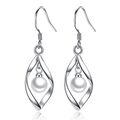 Damen Ohrringe 925 Sterling Silber Perle Zirkon Hänger Schmuck Geschenk Frauen