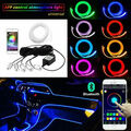 6M RGB LED Auto Innenraum Glasfaser Neon Draht Streifen Atmosphäre Lichter Kit