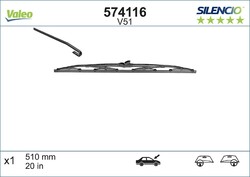 VALEO Wischblatt Scheibenwischer SILENCIO CONVENTIONAL SINGLE 574116 für FORD TF