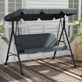 Outsunny Hollywoodschaukel mit Sitzpolster, 3-Sitzer Gartenschaukel Grau