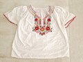 Ungarische Bluse Traditionell Blumen Folklore L Bestickt Matyo Bunt