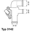 BorgWarner (Wahler) Thermostat, Kühlmittel 3142.90D für SMART