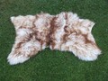 NATUR ÖKO LAMMFELL / SCHAFFELL MERINO BRAUN-WEIß 70 X 35 X 3 NEU [200]
