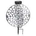 LUXUS SOLARLEUCHTE AUßENLEUCHTE GARTENLEUCHTE RUND SOLARLAMPE SILBER 77636794