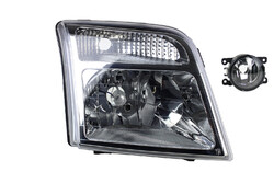 Scheinwerfer Halogen passend für Ford Transit Connect 02 06/ 02- H4 Re. + Nebel.