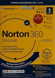 Norton 360 Deluxe | 5 Geräte| 1Jahr | 50GB Cloud | PC/Mac/iOS/Android | ESD | DE