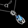 925 Sterlingsilber Halskette Antik Schweizer Blau Topas 8x6mm Cz Schmuck