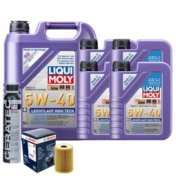 Motoröl 5W40 LIQUI MOLY High Tech 9L+BOSCH Ölfilter +Cera Tec
